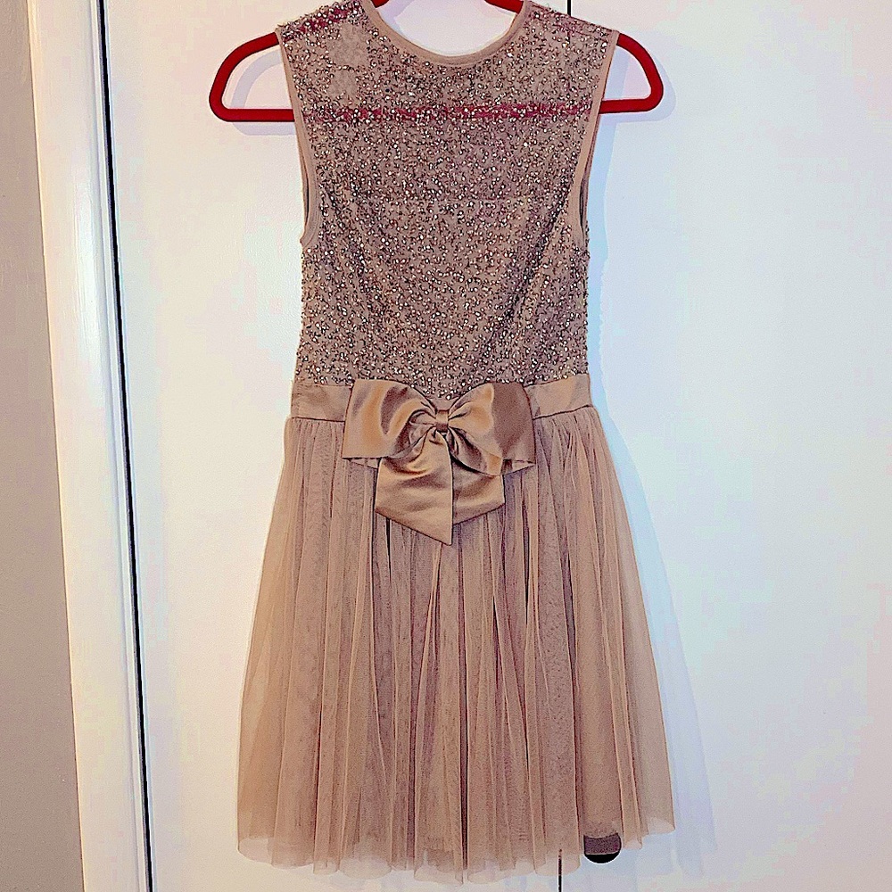 Beige Sequins Dress